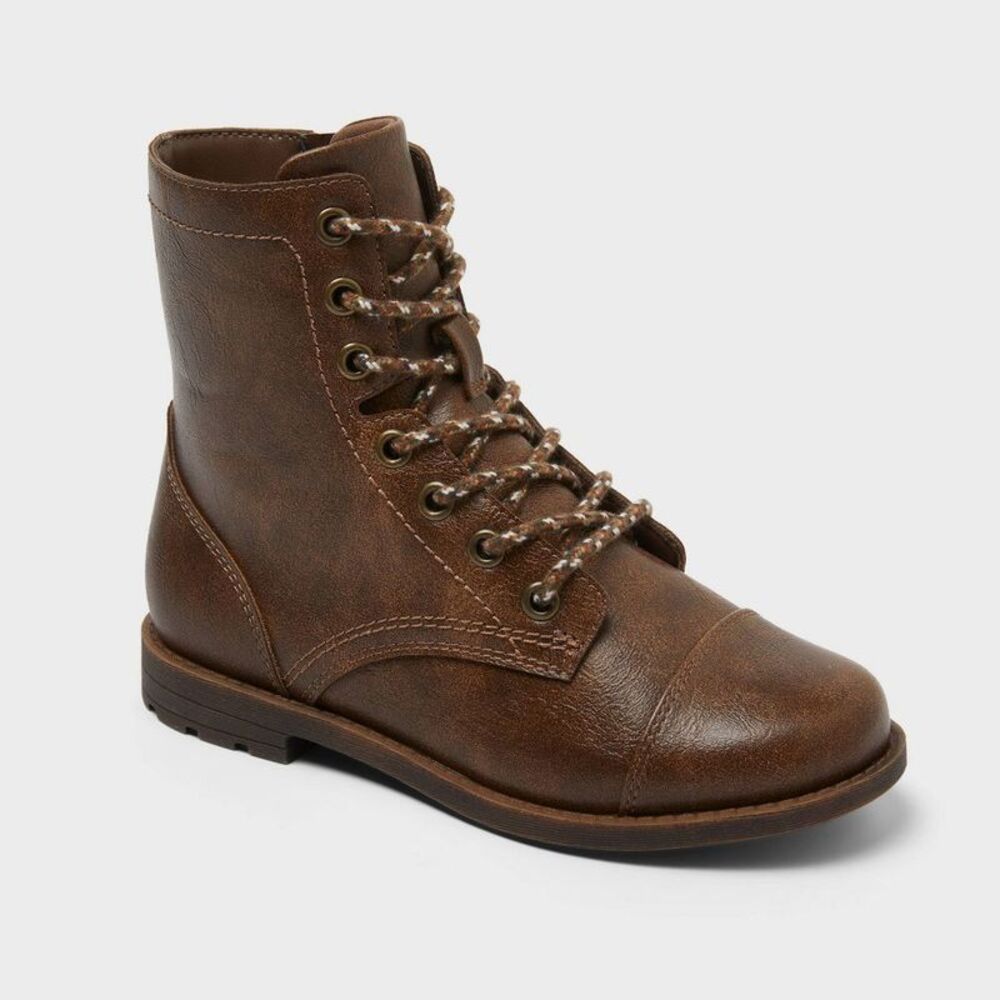Kids' Zuko Lace-Up Boots - Cat & Jack Brown 5